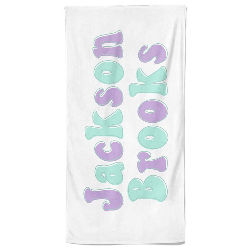All Checked Out Personalized Kids Beach Towel | Retro Name