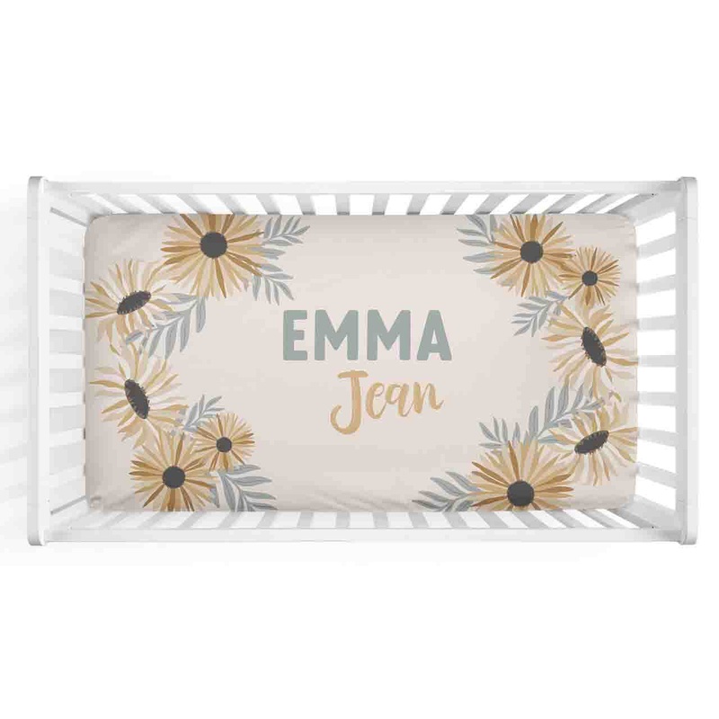 Sunday’s Daisy Personalized Crib Sheet