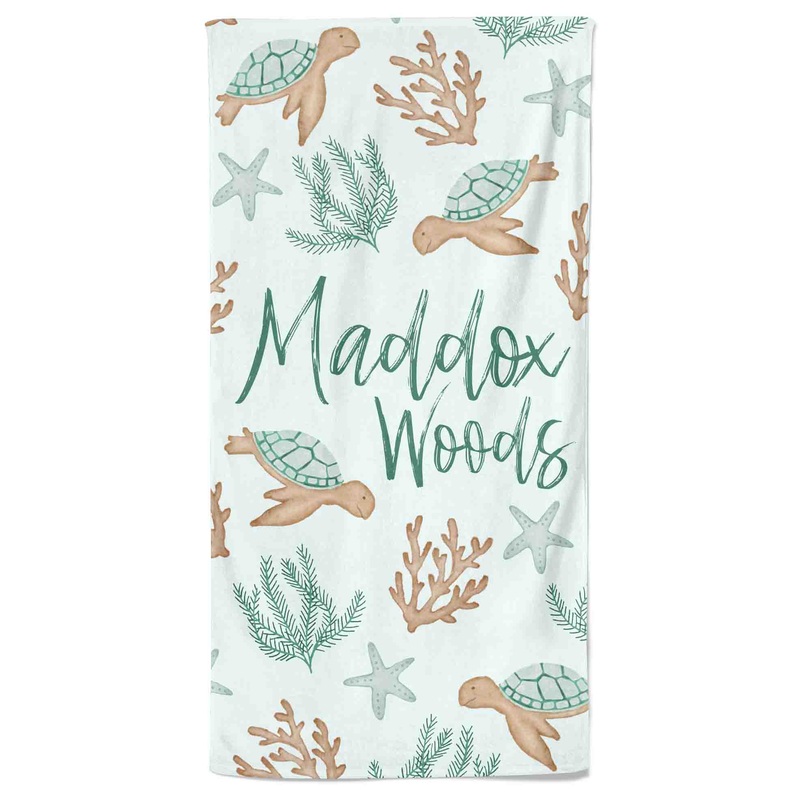 Sea Turtles Personalized Kids Beach Towel