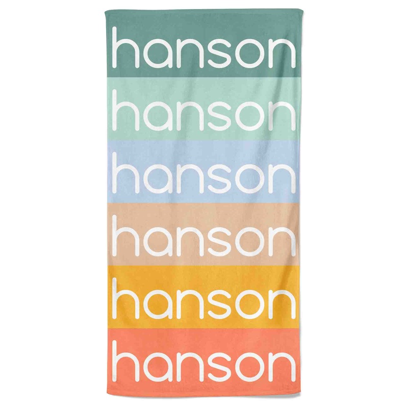 Sunset Ombre Personalized Kids Beach Towel