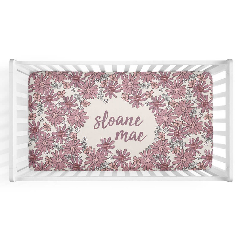 Maya’s Moody Floral Personalized Crib Sheet
