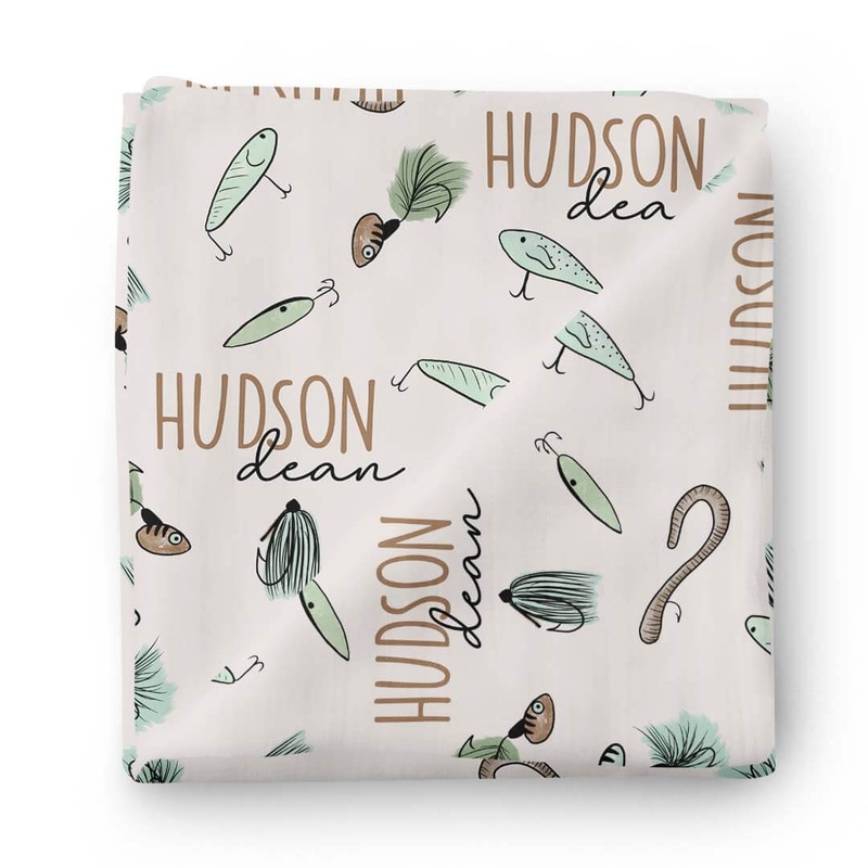 Tackle Box Personalized Swaddle Blanket