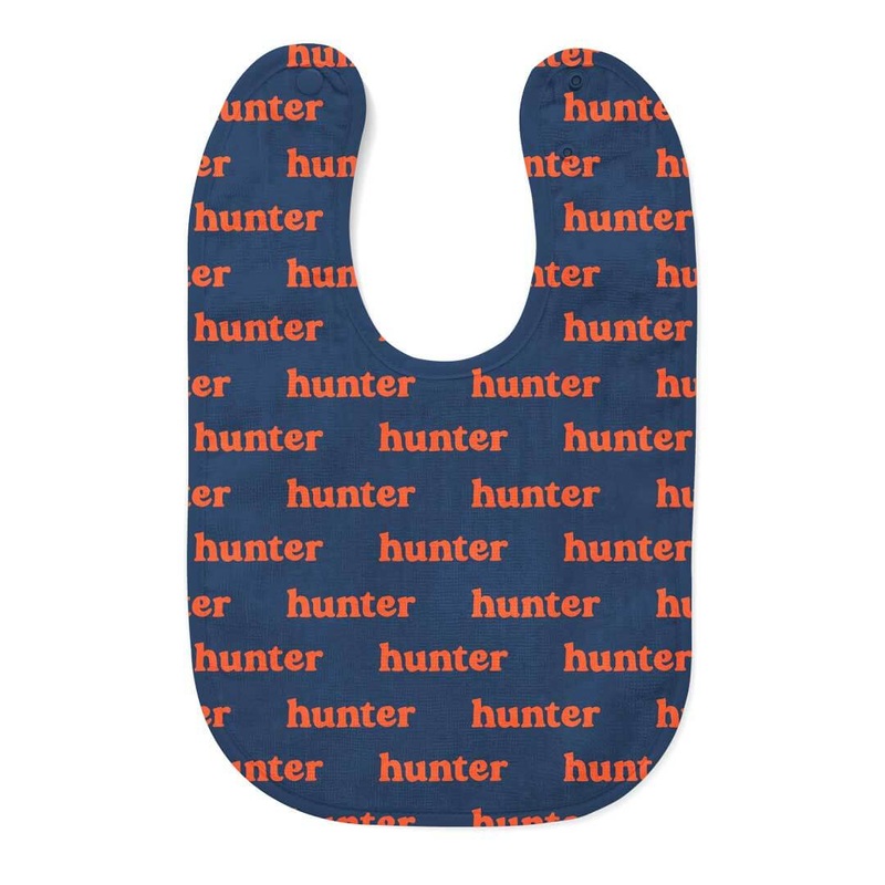 Personalized Baby Name Bib | Navy & Orange