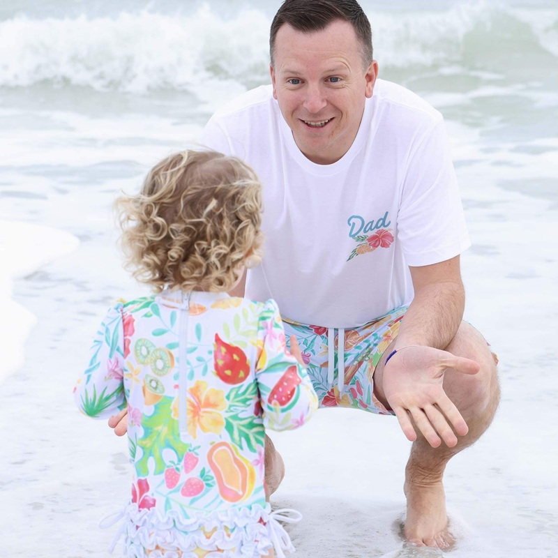 Tropical Paradise Dad Graphic Tee | White