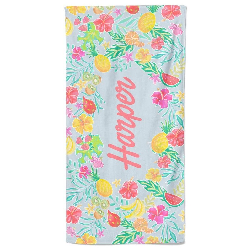 Tropical Paradise Personalized Kids Beach Towel