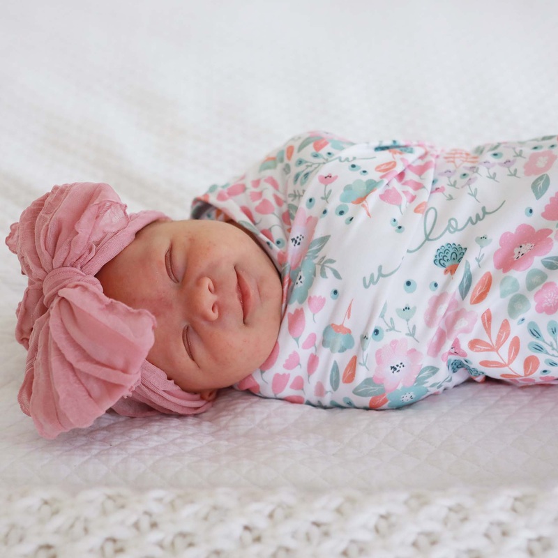 Willow’s Whimsy Floral Personalized Swaddle Blanket