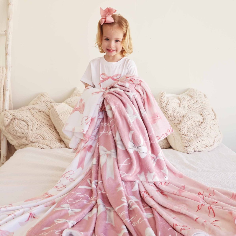 Bow Personalized Kids Blanket