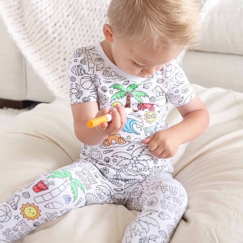 Colorable Two Piece Pajama Set | Beach Bash