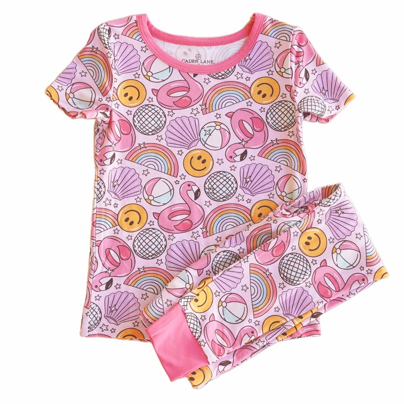 Floatie Friends Two Piece Pajama Set | Pink