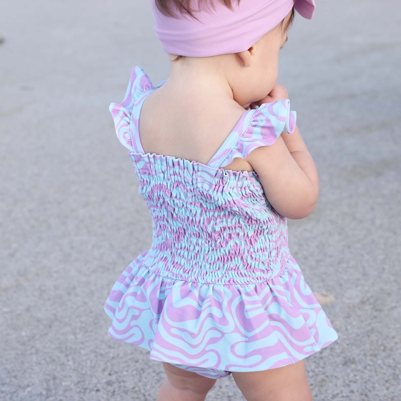 Smocked One-Piece with Ruffle Skirt | Wavy Days