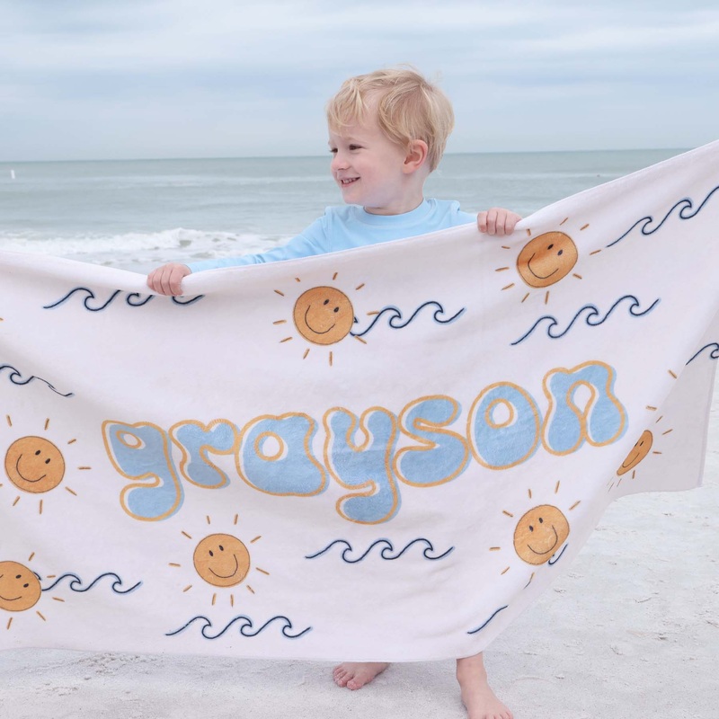 Sun’s Out Personalized Kids Beach Towel
