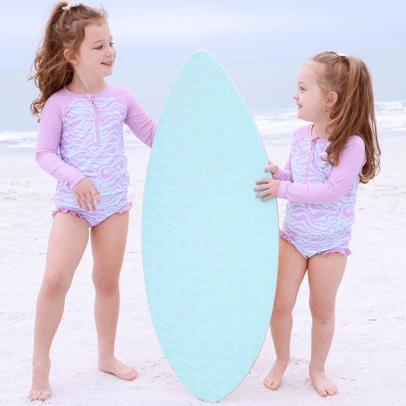 Two-Piece Long Sleeve Rash Guard with Front Zipper | Wavy Days