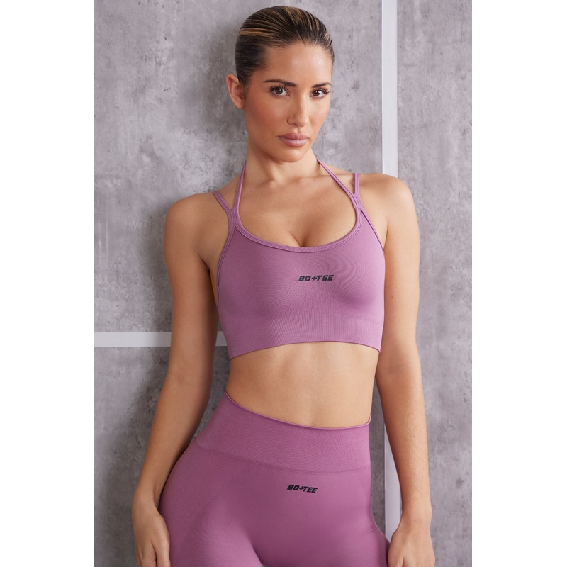 Aligned – Scoop Neck Sports Bra in Mauve