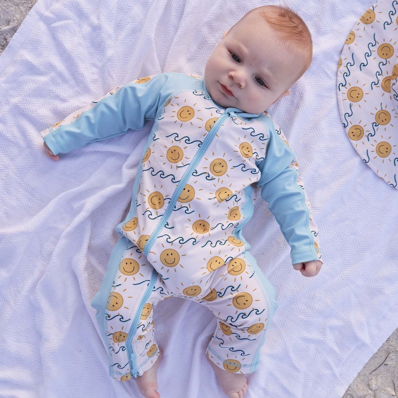 Long Sleeve Rash Guard Swim Romper Full Length | Sun’s Out