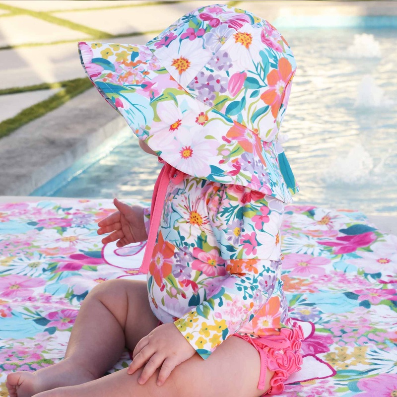 Printed Sun Hat | Seaside Blooms