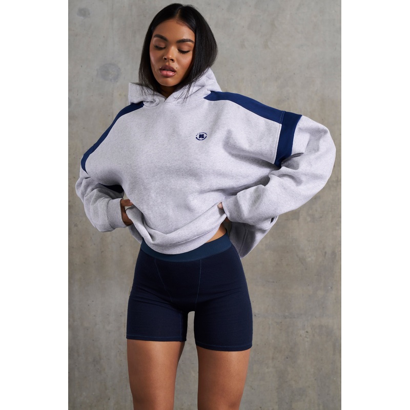 Academic – Oversized Hooded Sweatshirt in Heather Grey