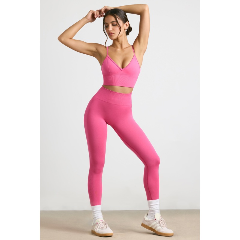 Admired – Petite High-Waist Define Luxe Leggings in Hot Pink
