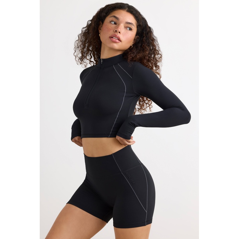 Virtue – Soft Active High Waist Mini Shorts in Black