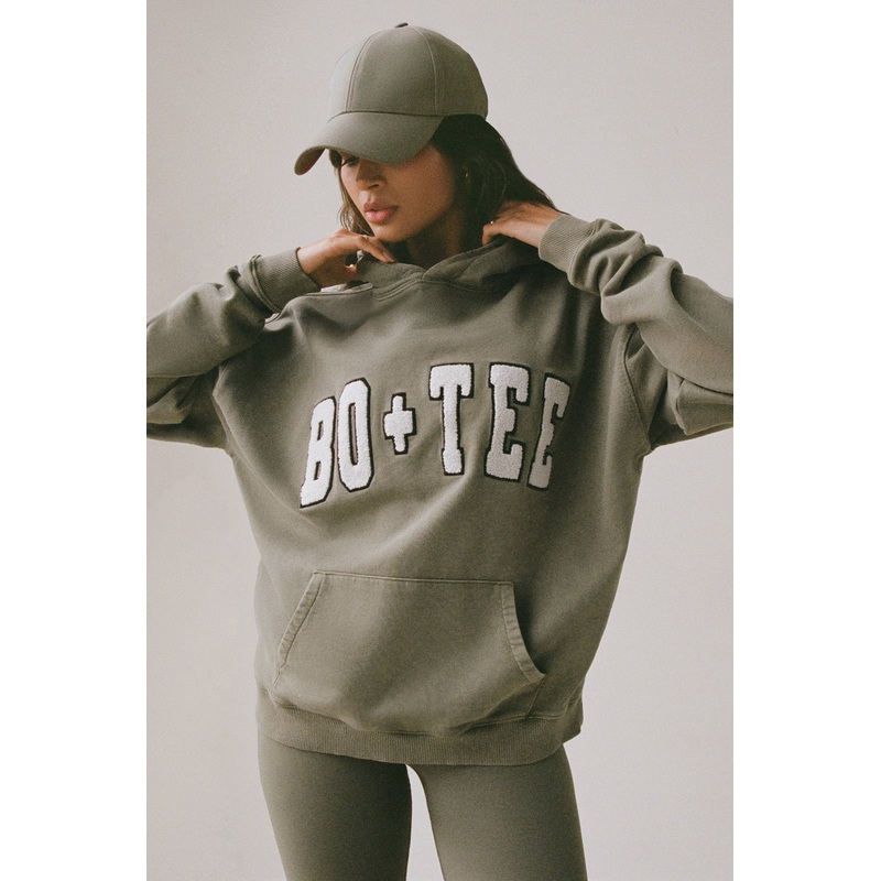 Acid Wash Oversized Hoodie in Light Green