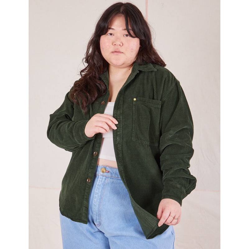Corduroy Overshirt – Swamp Green