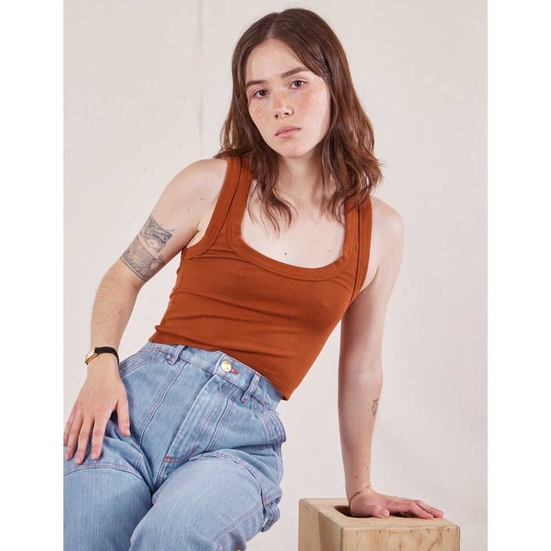 Cropped Tank Top – Burnt Terracotta