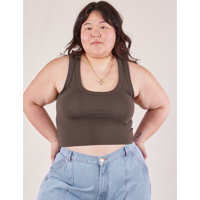 Cropped Tank Top – Espresso Brown