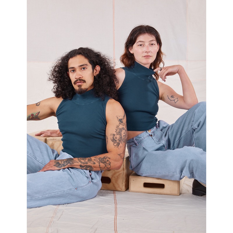 Sleeveless Essential Turtleneck – Lagoon