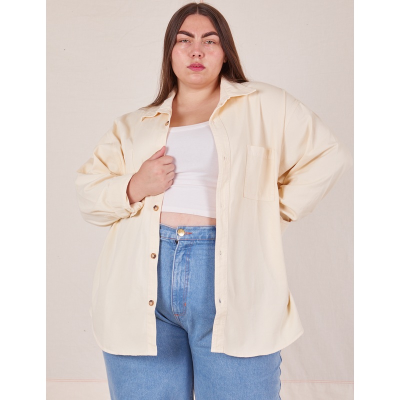 Twill Overshirt – Vintage Tee Off-White *FINAL SALE*