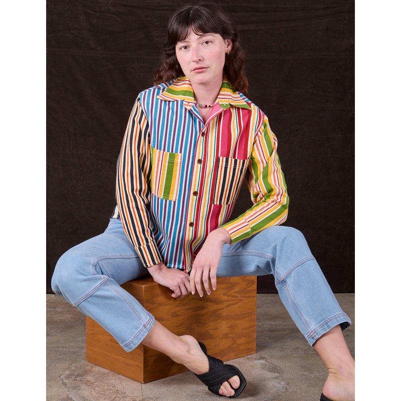 Cropped Overshirt – Mixed Stripe