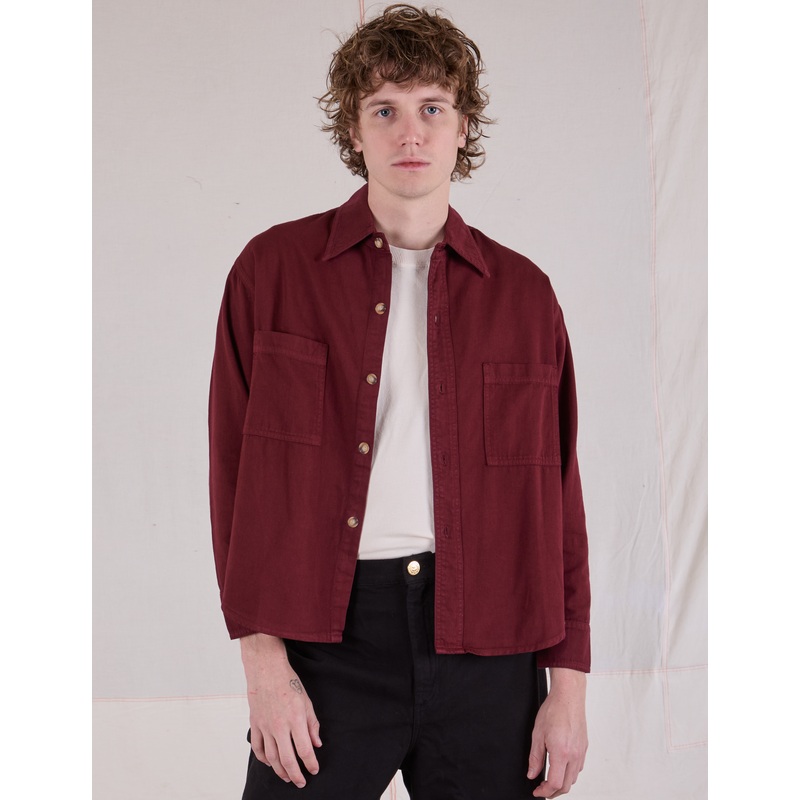 Cropped Overshirt – Red Wine