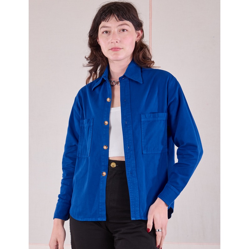 Cropped Overshirt – Royal Blue
