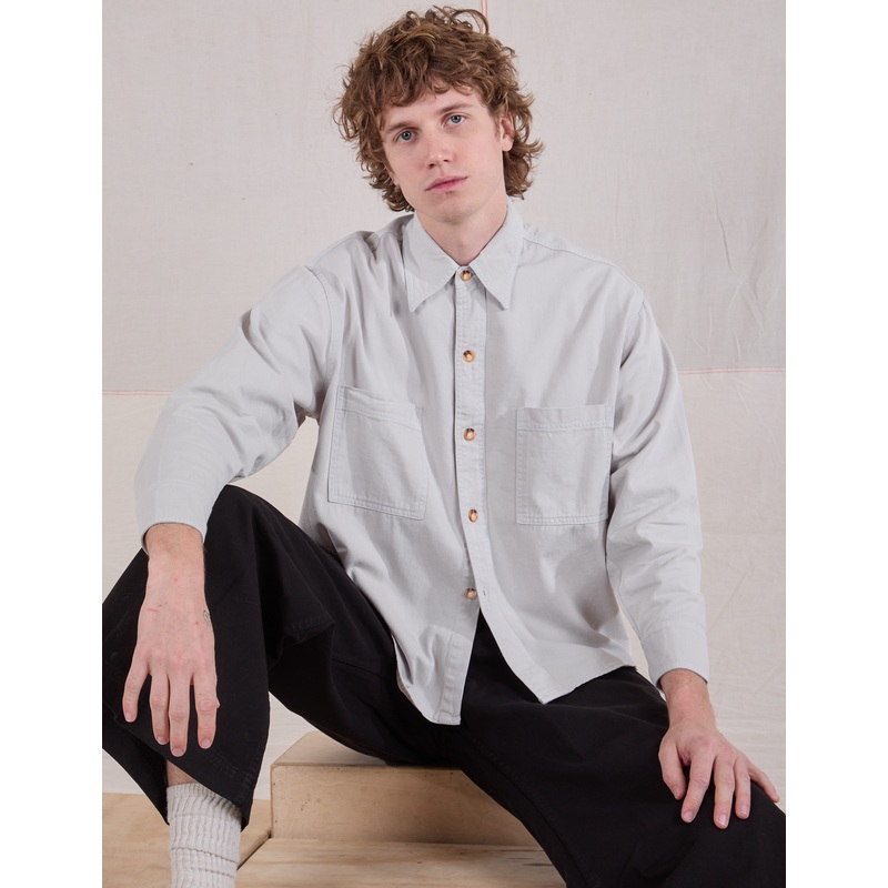 Cropped Overshirt – Stone White