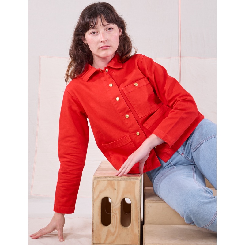 Denim Work Jacket – Mustang Red