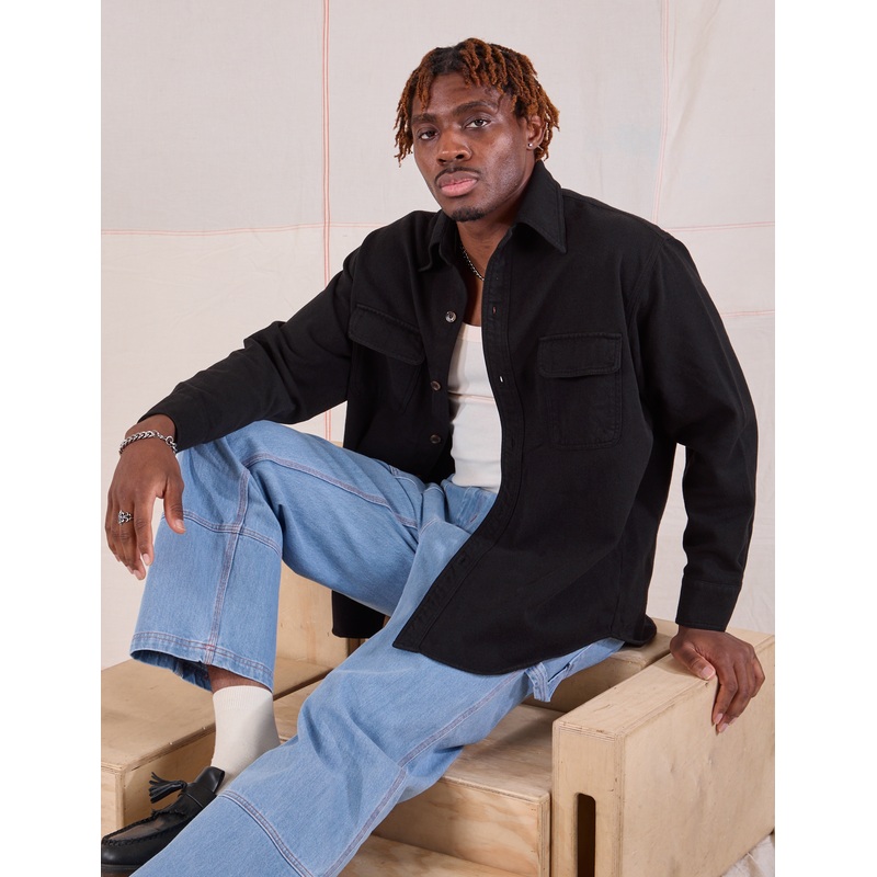 Flannel Overshirt – Basic Black *FINAL SALE*