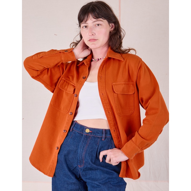 Flannel Overshirt – Burnt Orange *FINAL SALE*