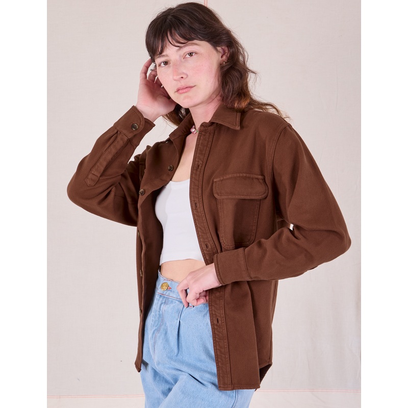 Flannel Overshirt – Fudgesicle Brown *FINAL SALE*