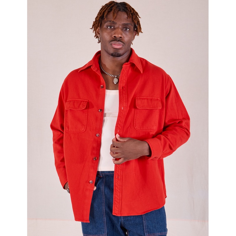 Flannel Overshirt – Mustang Red *FINAL SALE*