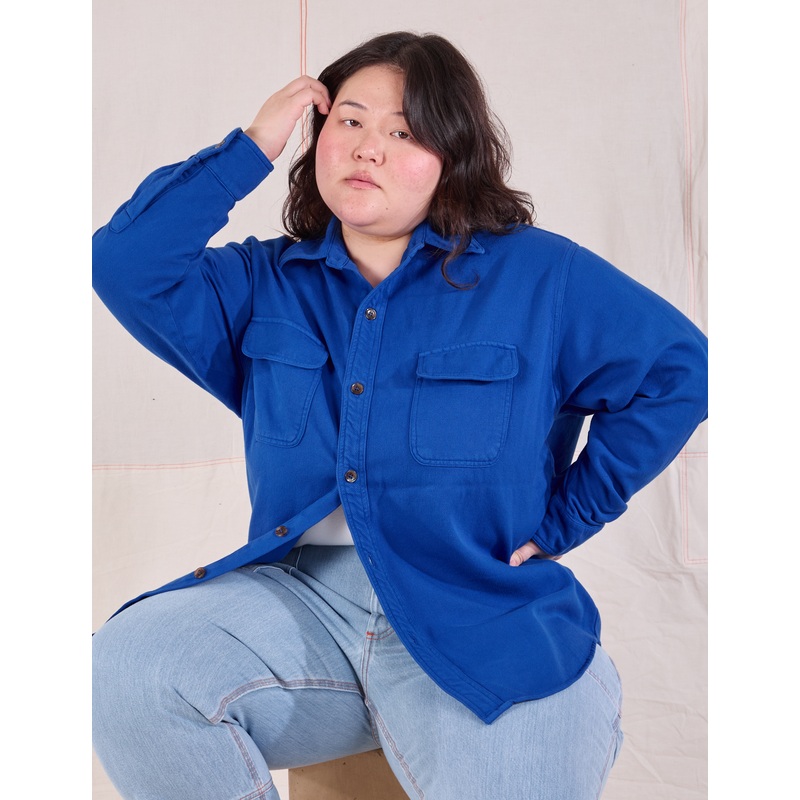 Flannel Overshirt – Royal Blue *FINAL SALE*