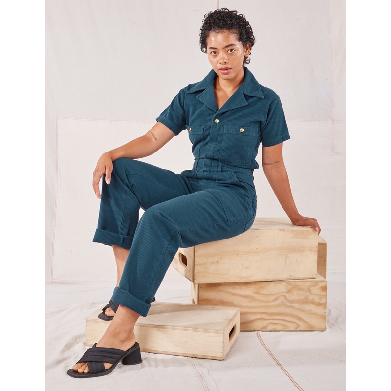Heritage Short Sleeve Jumpsuit – Lagoon