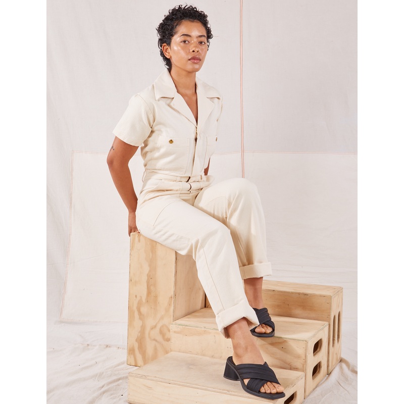 Heritage Short Sleeve Jumpsuit – Vintage Tee Off-White
