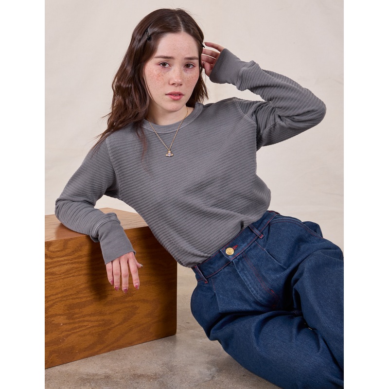 Honeycomb Thermal – Washed Grey *FINAL SALE*