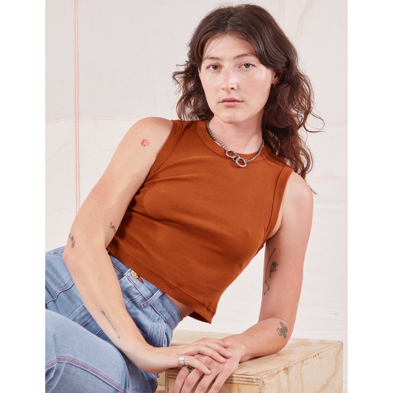 Muscle Tee – Burnt Terracotta
