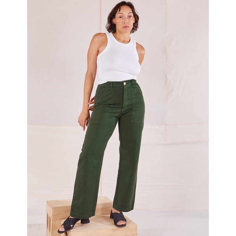Organic Work Pants – Swamp Green