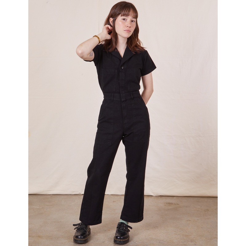 Petite Short Sleeve Jumpsuit – Basic Black