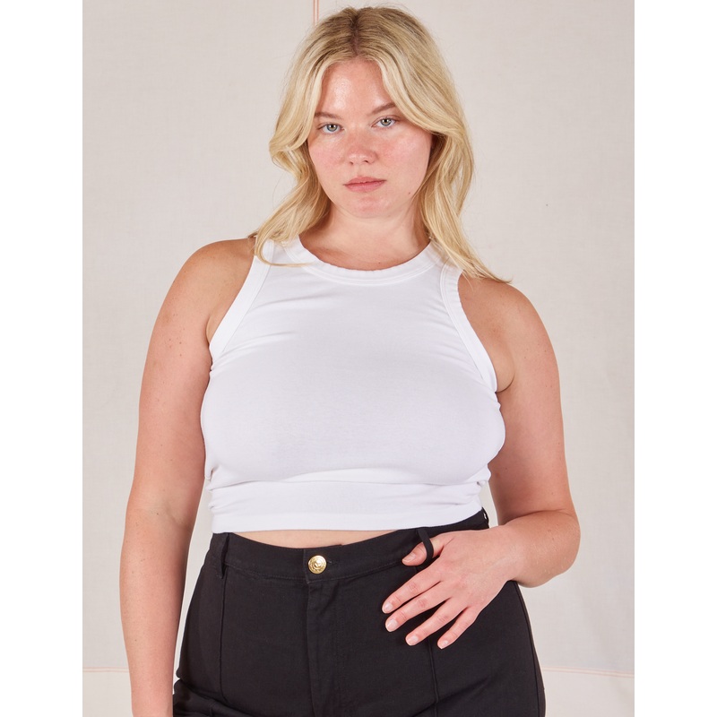 Racerback Tank – Vintage Tee White