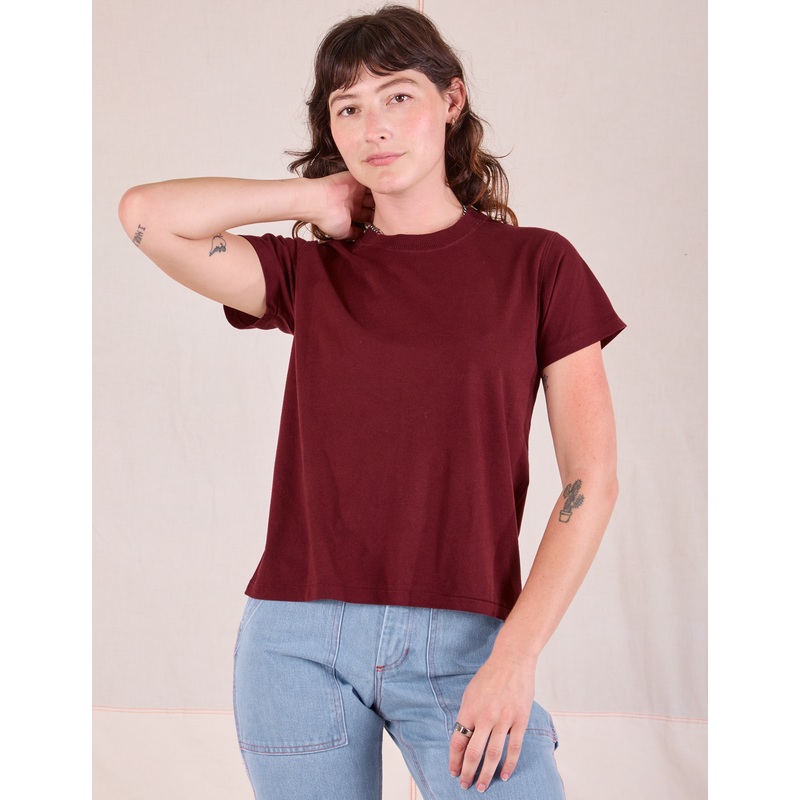 The Organic Vintage Tee – Red Wine