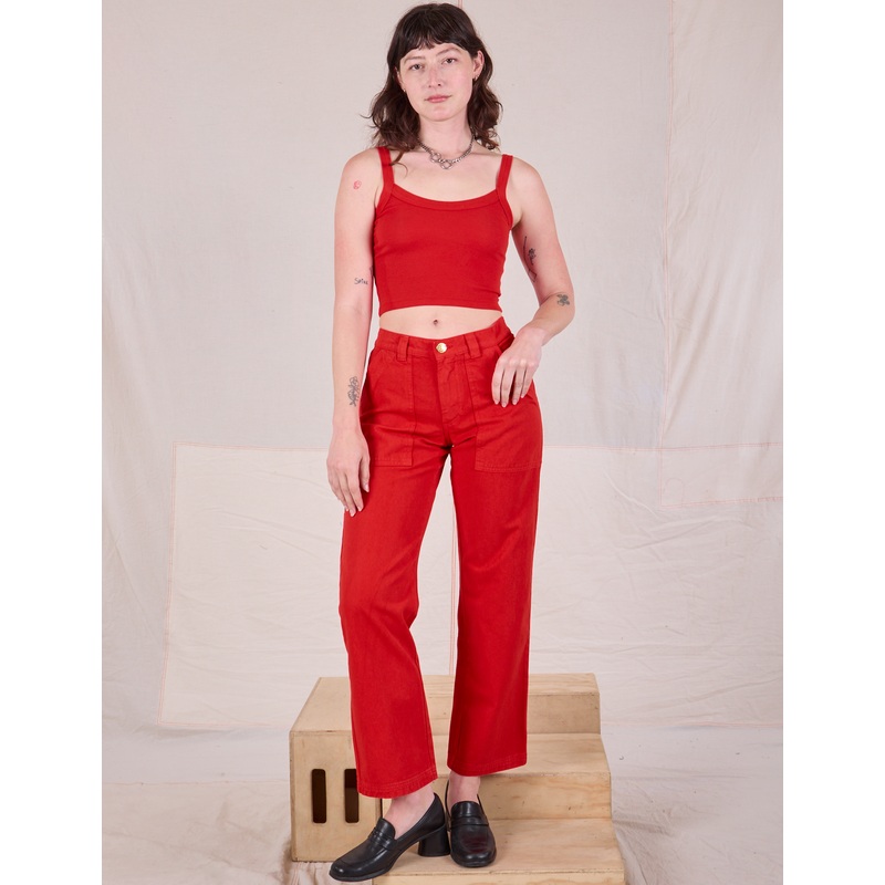 Mid-Rise Work Pants – Mustang Red