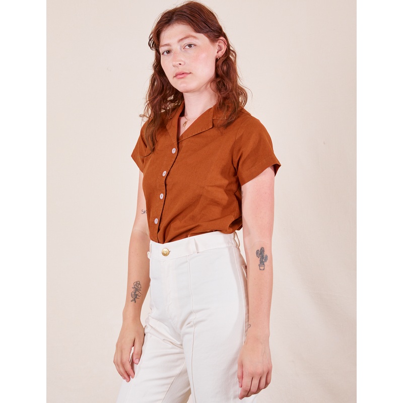 Pantry Button-Up – Burnt Terracotta