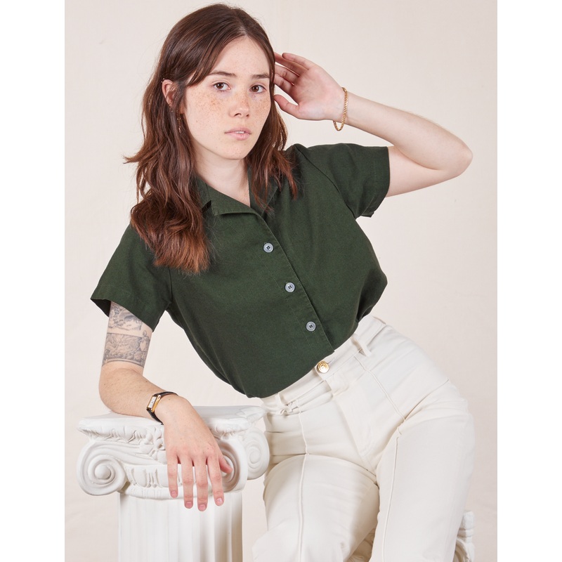 Pantry Button-Up – Swamp Green