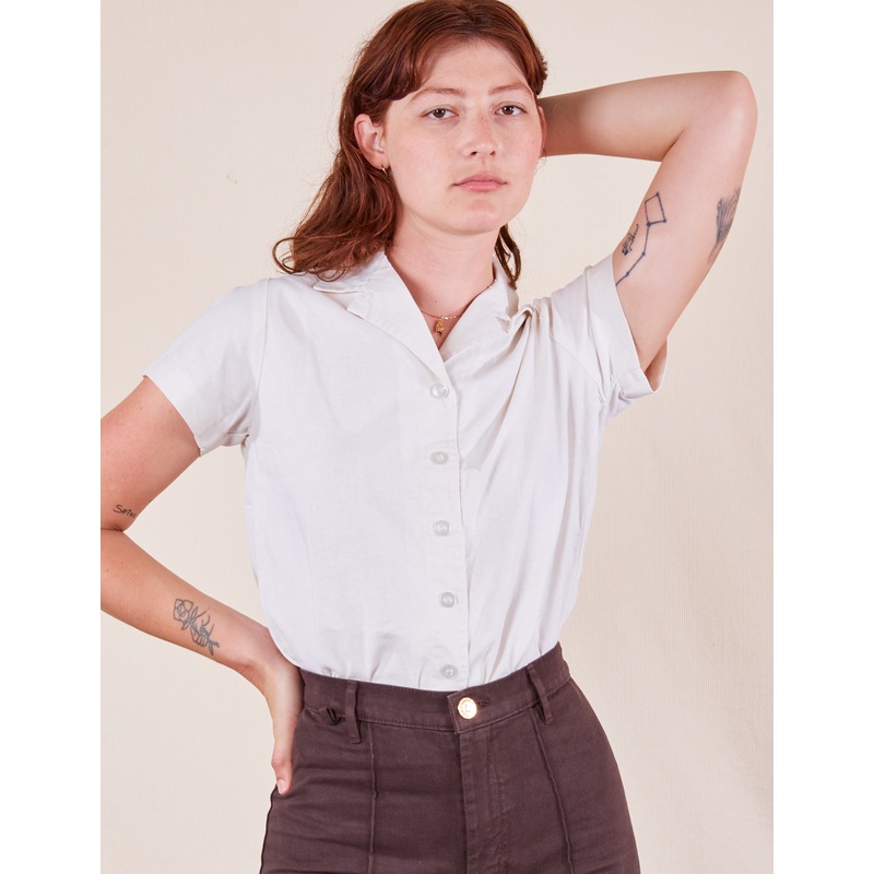 Pantry Button-Up – Vintage Tee White